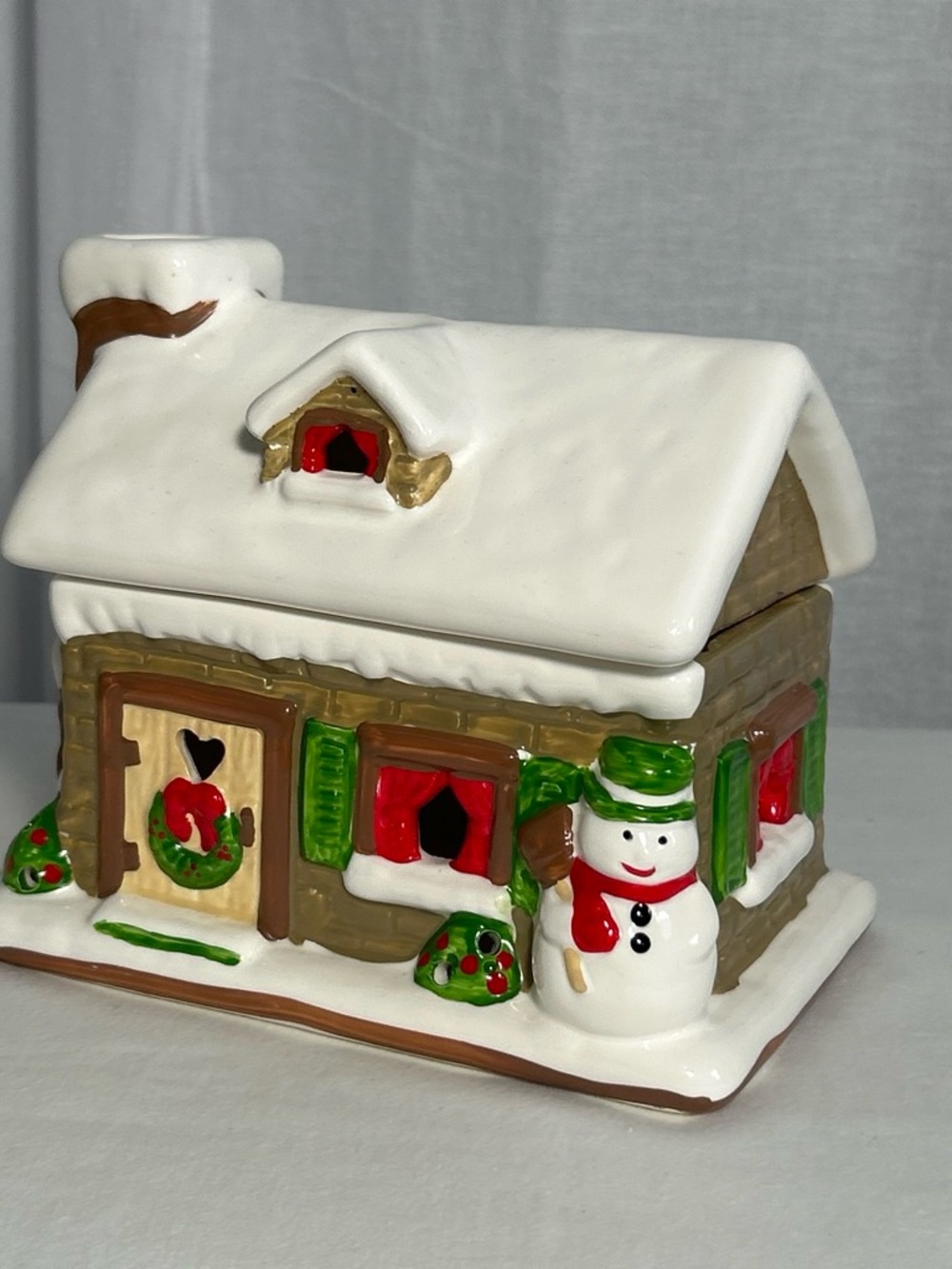 Vintage 1984 Wicks 'N' Sticks Ceramic Christmas House